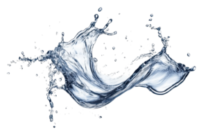 Dynamic splash of water suspended mid-air with transparent background, showcasing freshness and motion. png