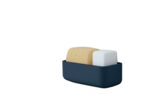 Minimalist soap and sponge holder with a modern design. Perfect for organizing bathroom or kitchen spaces effectively. png