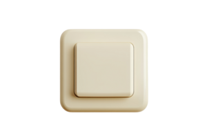 Minimalist beige light switch on transparent background. Ideal for home automation, interior design, and electrical components concept images. png