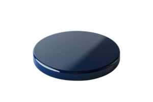 Minimalistic blue circular pedestal on transparent background. perfect for showcasing products, modern presentations, or digital design projects. png