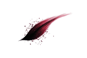 Close-up of a burgundy paint stroke on a transparent background. showcasing detailed brush texture and artistic expression. png