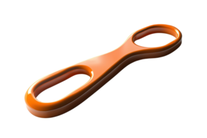 High-quality image of a modern orange keychain loop. Sleek design ideal for personal or commercial use. png