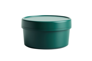 Green plastic container with closed lid isolated on transparent background. Perfect for storage, organization, and packaging purposes. png