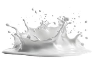 A high-resolution image capturing the dynamic splash of white liquid, isolated on a transparent background. perfect for advertising and design projects. png