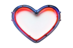 Bright neon heart sign isolated on transparent background. perfect for Valentine's Day, love, and romantic themed designs and displays. png