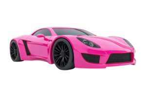 Sleek pink sports car on a transparent background. Modern design, high performance vehicle ideal for luxury and speed enthusiasts. png