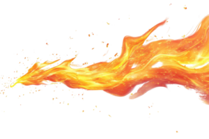 Abstract image of a blazing fire flame with vibrant colors and dynamic movement, perfect for backgrounds or creative projects. png