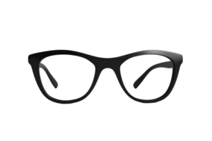 Stylish black eyeglasses with a sleek frame for a modern look, perfect for both professional and casual wear. High-quality and fashionable design. png