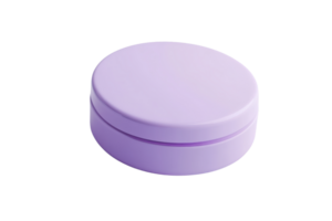 Minimalist purple round container perfect for storing small items, skincare products, or crafts. Modern, sleek design adds a touch of elegance. png