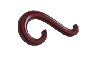 Elegant 3D burgundy swirl shape on a transparent background, perfect for design and decoration projects. png