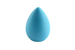 A single blue beauty blender with an isolated transparent background. perfect for makeup tutorials and beauty product promotions. png