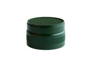 High-quality green plastic grinder perfect for herbs and spices, featuring a fine-mesh design for consistent grinding and easy storage. png