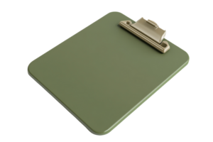 Green clipboard isolated on transparent background. ideal for office, school, or business use. Perfect for organization and note-taking. png