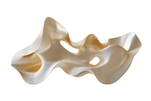 Abstract wavy white ribbon flowing in curves against a transparent background. showcasing a minimalist and elegant design. png