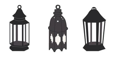 Various styles of decorative lanterns showcased in a minimalist design for indoor and outdoor lighting options vector