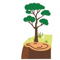 tree plant isolated icon illustration design. flat style. Trees logo concept. Tree icon isolated on white background. Illustration element design with nature theme. plant and tree vector