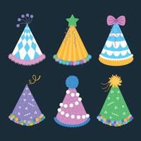 Set of birthday and party hats vector