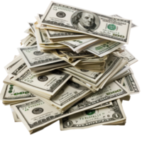 Heap of money. Dollar bills isolate on transparency background png
