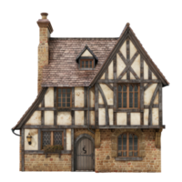 Tudor House front view full length isolate on transparency background png