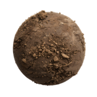 floated round dirt ball isolate on transparency background png