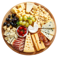 cheese platter front view full length isolate on transparency background png