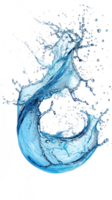 a blue splash of water on a curve shape bold lines stunning isolate on transparency background png