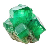 Emerald crystals natural gemstone side view isolate on transparency background png