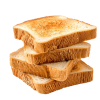 Three slices of bread stacked isolate on transparency background png