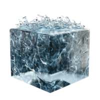 floating cube water podium isolate on transparency background png