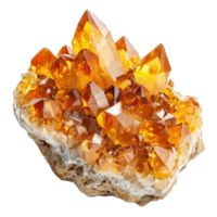 Citrine crystals side view isolate on transparency background png