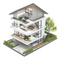 Split-Level House isolate on transparency background png