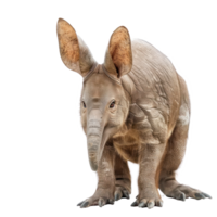 Aardvark front view full body isolate on transparency background png