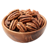 Pecans in a bowl isolate on transparency background png