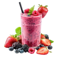 Mix berries Smoothie drink front view isolate on transparency background png