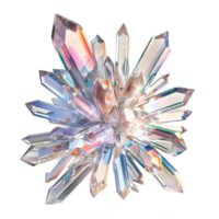 Beautiful clear crystal 3d rendering top view isolate on transparency background png