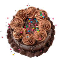 Cake top view full length isolate on transparency background png