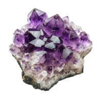 Crystal Stone rough amethyst crystals front view isolate on transparency background png