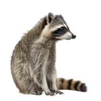 Raccoon side view full body isolate on transparency background png