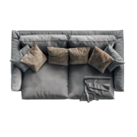 modern Sofa top view full length isolate on transparency background png