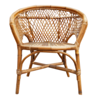 Rattan Chair front view full length isolate on transparency background png