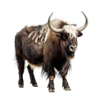 Yak full body isolate on transparency background png