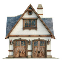 Carriage House front view full length isolate on transparency background png