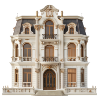 Mansion front view full length isolate on transparency background png