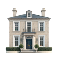 Georgian House front view full length isolate on transparency background png