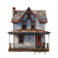 Farmhouse front view full length isolate on transparency background png