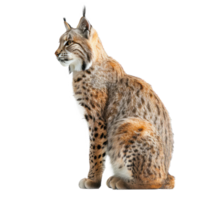 Bobcat side view full body isolate on transparency background png