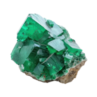 Emerald crystal front view isolate on transparency background png