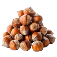 Heap of Hazelnuts isolate on transparency background png