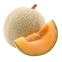 Cantaloupe side view full length isolate on transparency background png
