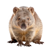 Wombat front view full body isolate on transparency background png